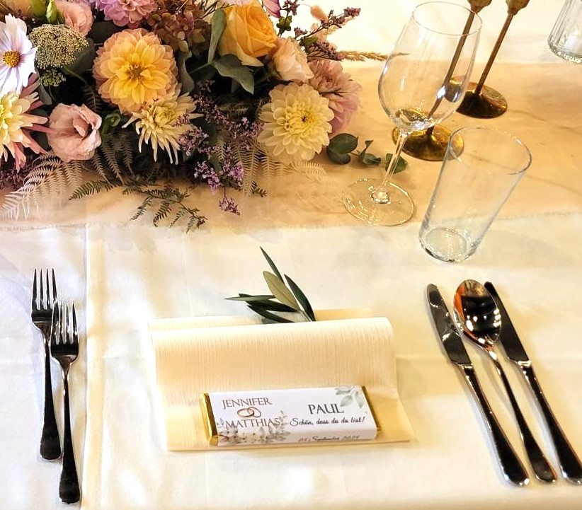 Schokolade als Tischkarte